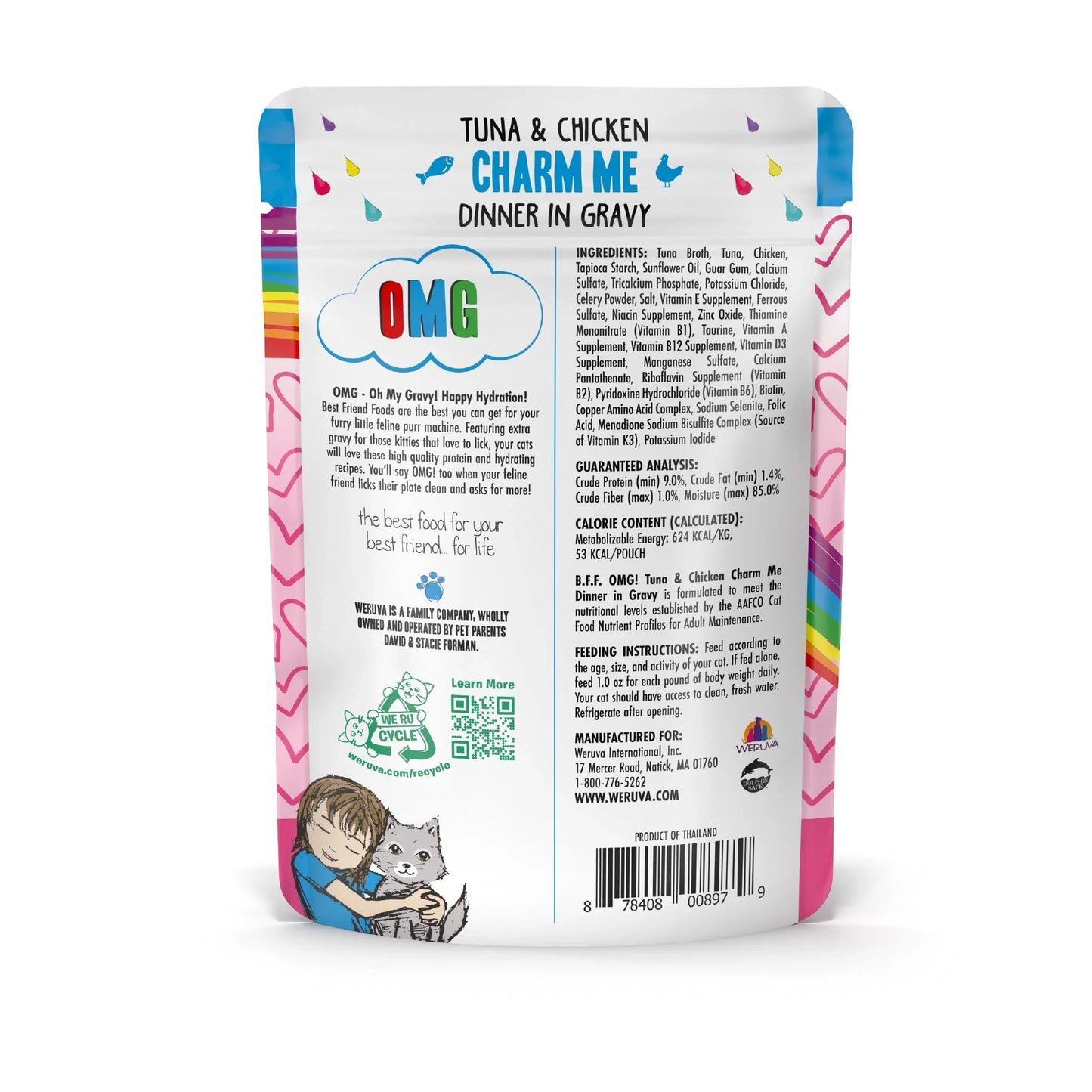 Bff Cat OMG Charm Me Tuna and Chicken Dinner in Gravy 3.0oz. (Case of 12)