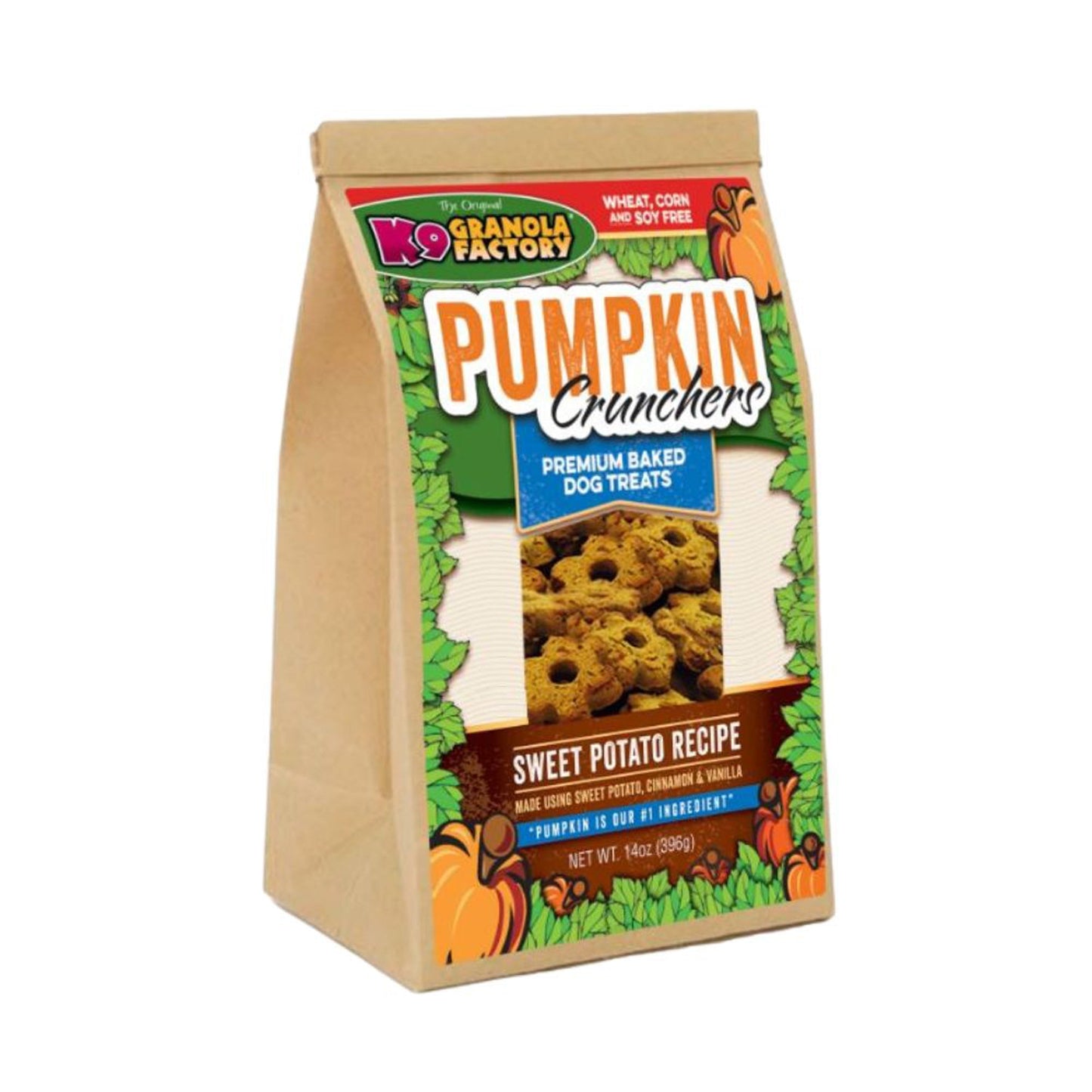 K9 Granola Factory Pumpkin Crunchers Dog Biscuits Sweet Potato w/Carrot & Parsley 1ea/14 oz