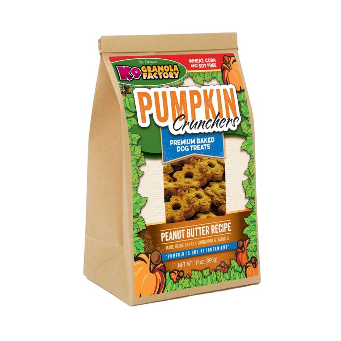 K9 Granola Factory Pumpkin Crunchers Dog Biscuits Peanut Butter & Banana 1ea/14 oz