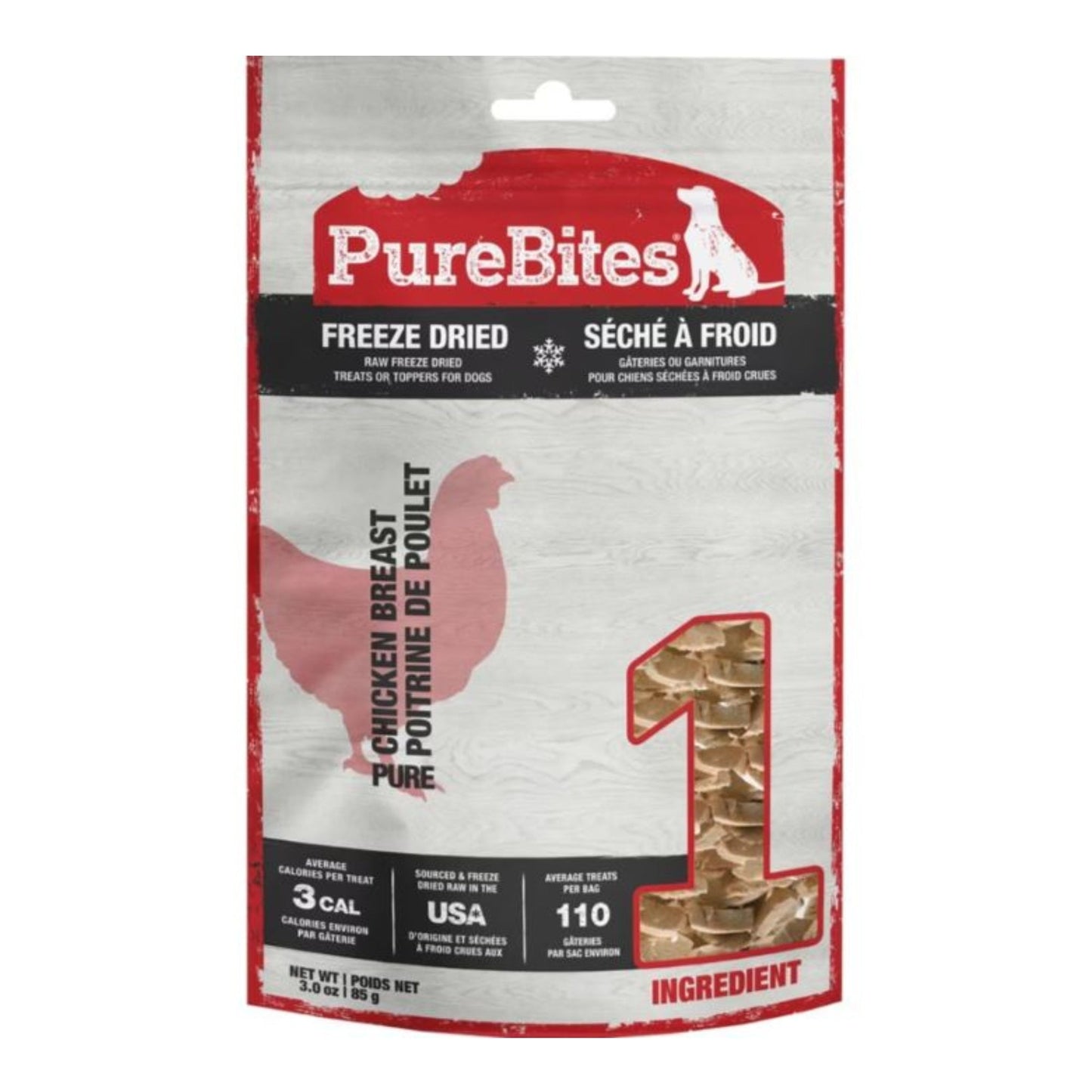 Purebites Freeze Dried Dog Treats Chicken Breast 3oz.