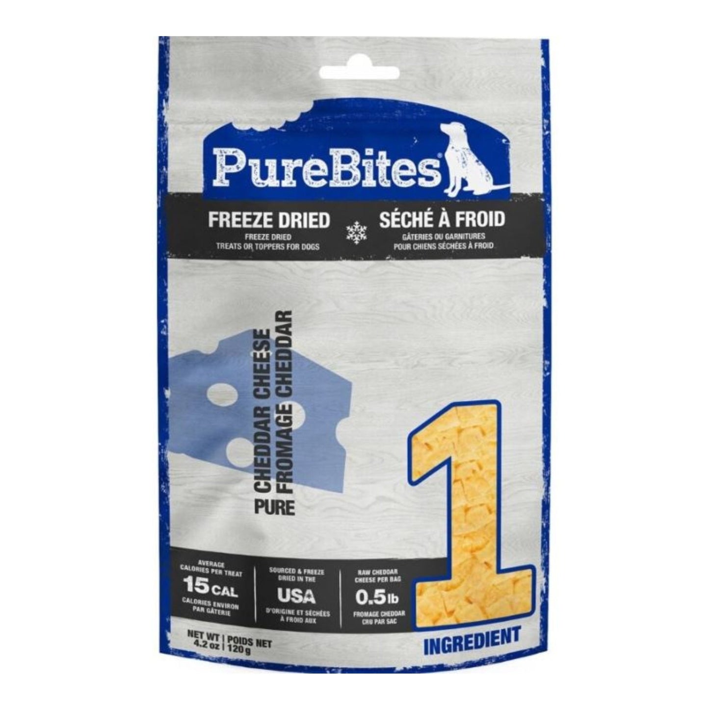 Purebites Freeze Dried Dog Treats Cheddar Cheese 4.2oz.