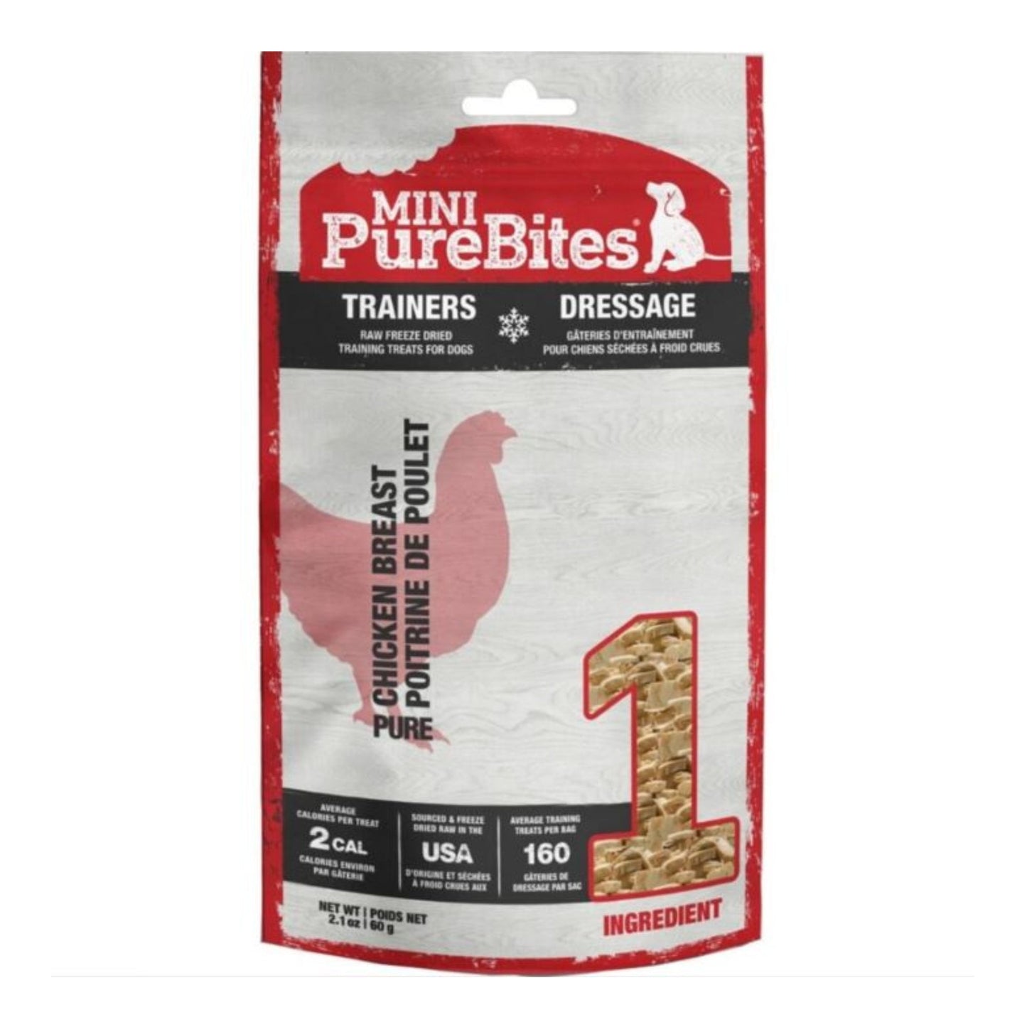 Purebites Freeze Dried Mini Trainers Dog Treats Chicken Breast 2.1oz.