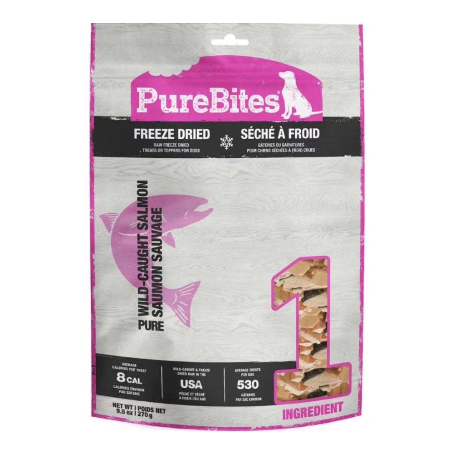 Purebites Freeze Dried Dog Treats Salmon  9.5oz.