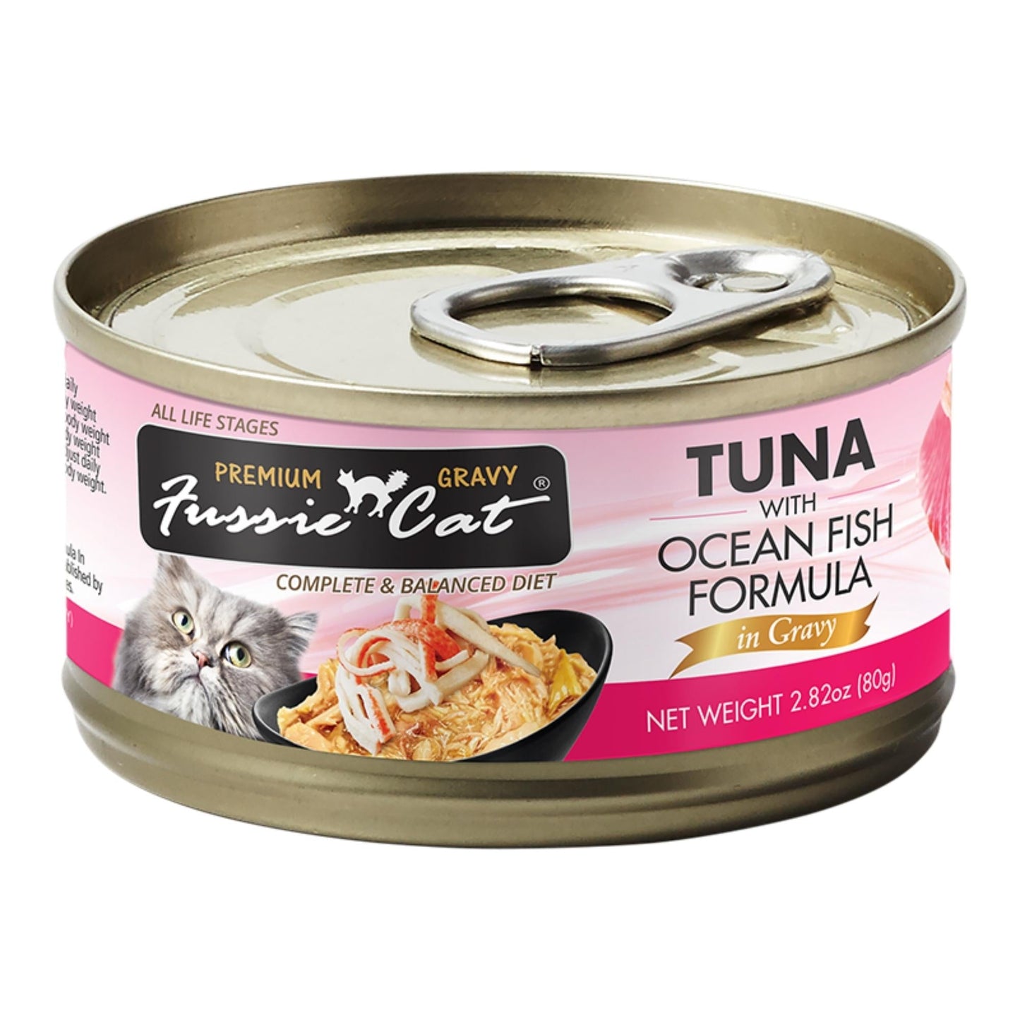 **Fussie Cat Premium Tuna with Oceanfish Formula in Gravy 2.82oz.