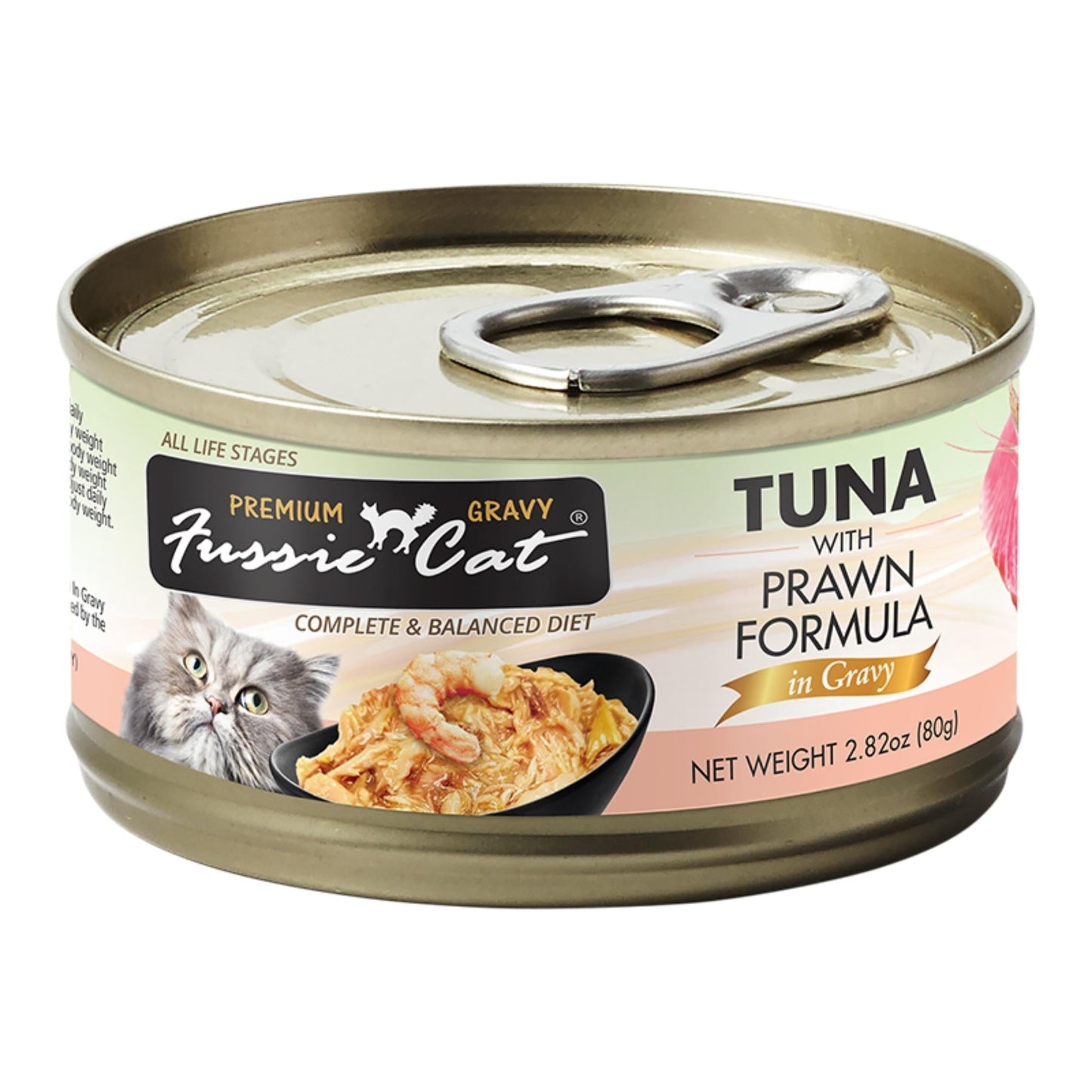 **Fussie Cat Premium Tuna with Prawn Formula in Gravy 2.82oz. (Case of 24)