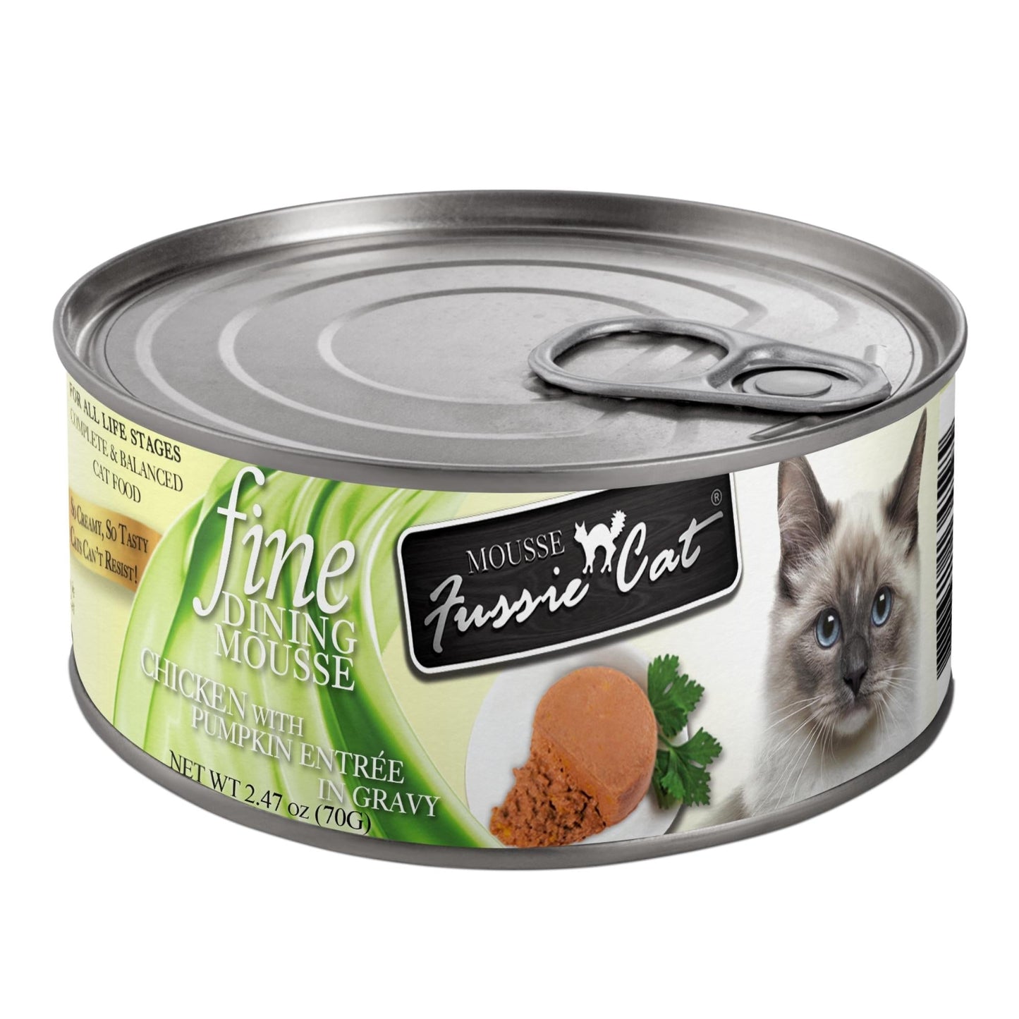 **Fussie Cat Fine Dining Mousse Chicken with Pumpkin 2.47oz. (Case of 24)