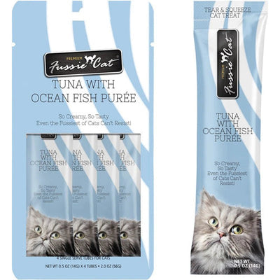 **Fussie Cat Treat Tuna With Ocean Fish Puree 2oz/18count