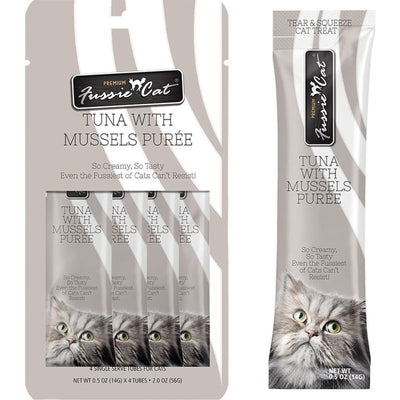 **Fussie Cat Puree  Tuna Mussels 2oz/18count