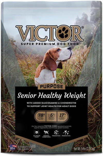 Victor Super Premium Dog Food Purpose Senior Healthy Weight Dry Dog Food Beef & Brown Rice 1ea/5 lb