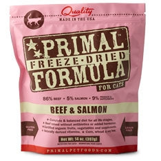 Primal Pet Foods Freeze Dried Cat Food 14oz. Beef Salmon