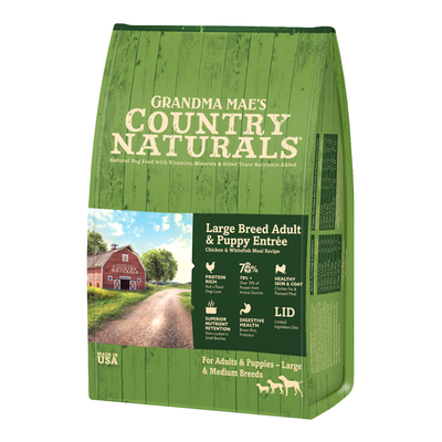 Grandma Mae's Country Naturals Large Breed Adult & Puppy Entrée Dry Dog Food Chicken & Rice 1ea/14 lb