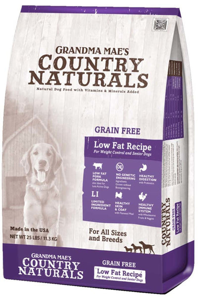Grandma Mae's Country Naturals Grain Free Low Fat Dry Dog Food Pork 18ea/14 oz