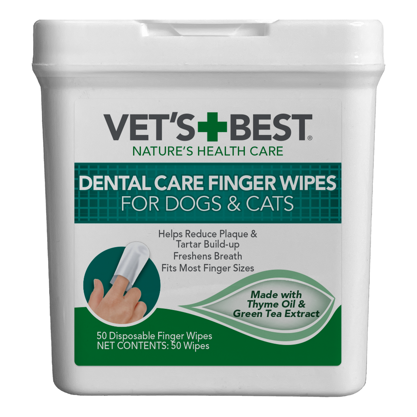 Vet's Best Dental Care Finger Wipes for Dogs and Cats 1ea/50 ct