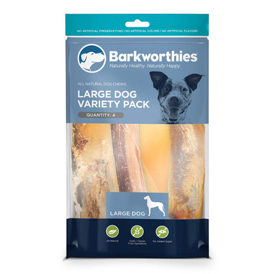 Barkworthies Variety Pack Dog Treats 1ea/LG, 4 pk