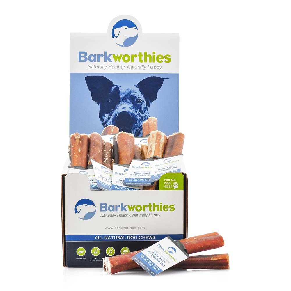 Barkworthies Naturally Scented Double Cut Bully Stick 50ea/6 in, 50 ct